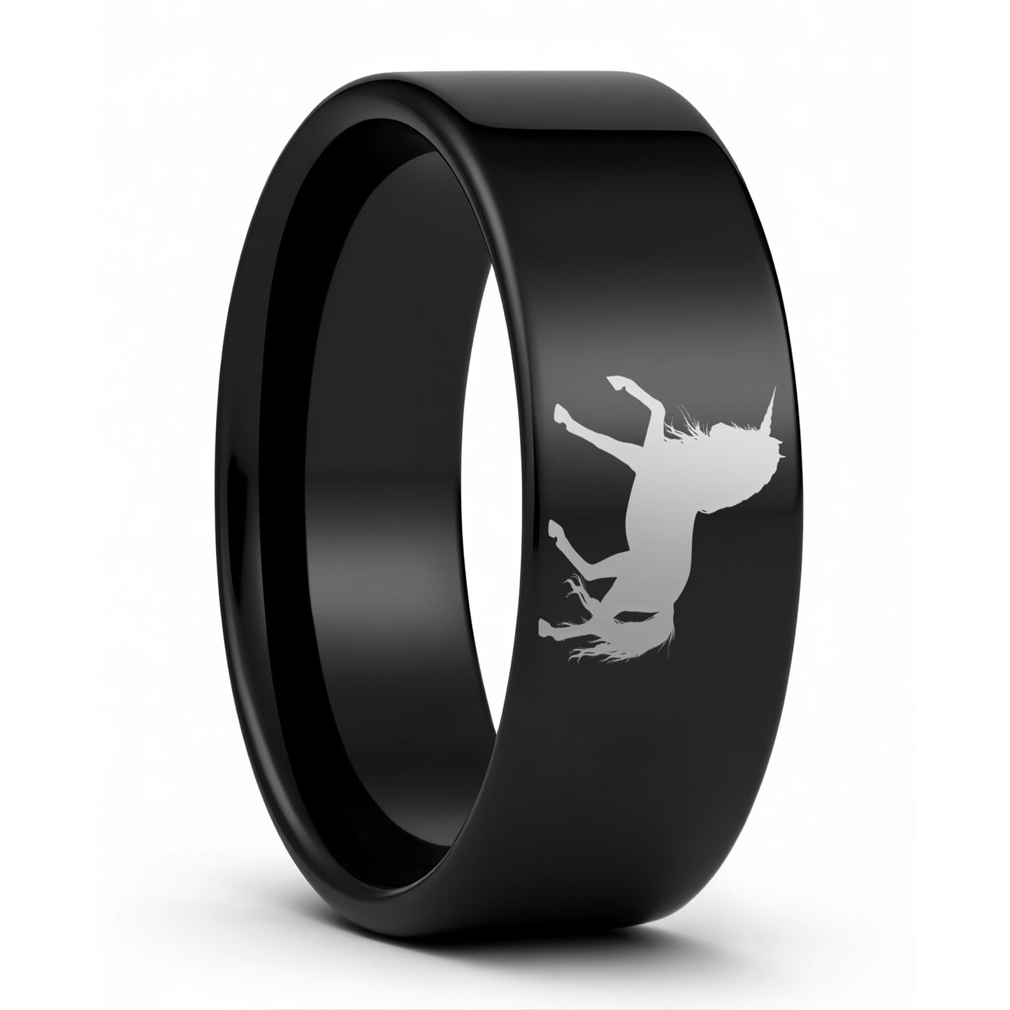 Alliance licorne en tungstène pour femme