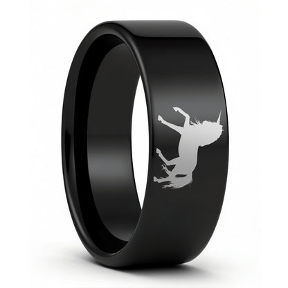 Alliance licorne en tungstène pour femme