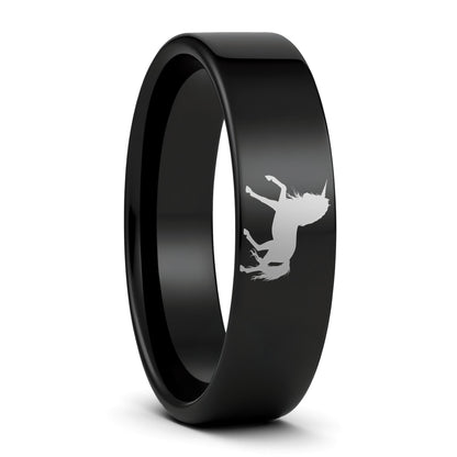 Alliance licorne en tungstène pour femme