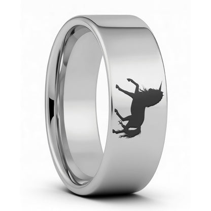 Alliance licorne en tungstène pour femme