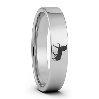 Alliance licorne en tungstène pour femme