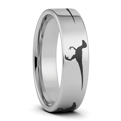 Alliance pour hommes en tungstène dinosaure Velociraptor