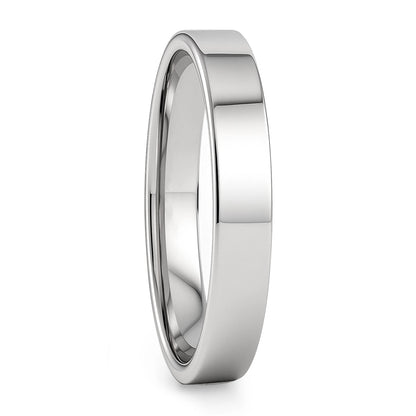 Flat White Tungsten Wedding Band