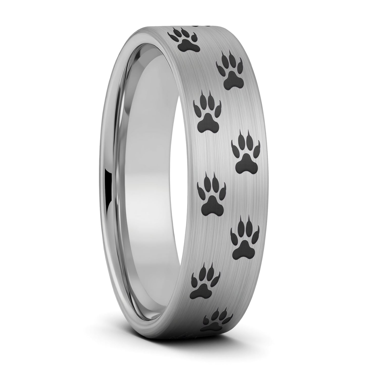 Wolf Tracks Brushed Tungsten Men's Wedding Band