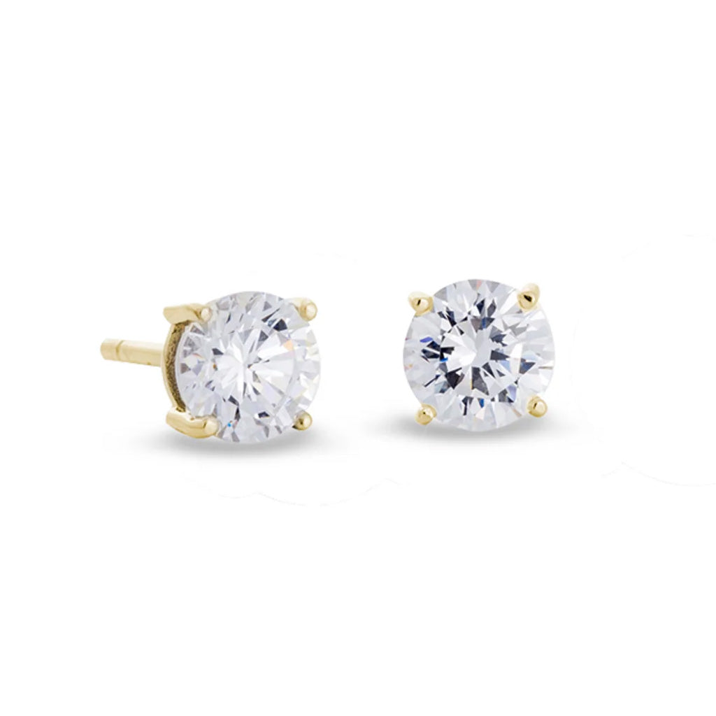 Prong Set Round Simulated Diamond Earrings