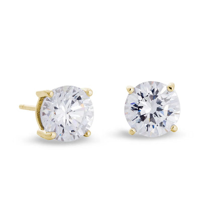 Prong Set Round Simulated Diamond Earrings