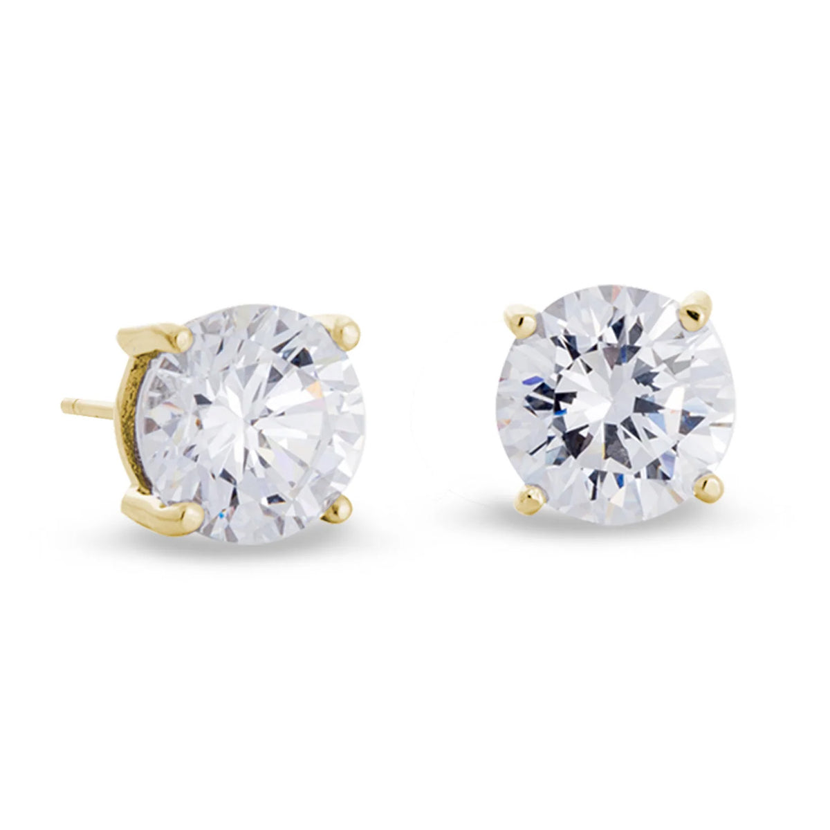 Prong Set Round Simulated Diamond Earrings