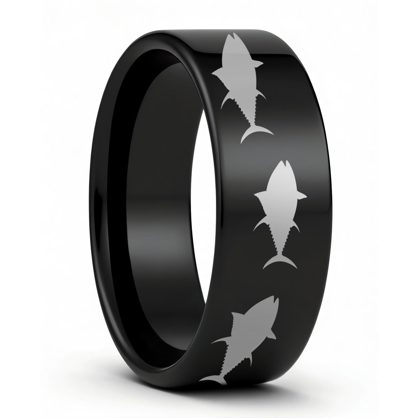 Yellowfin Tuna Fish Tungsten Men's Wedding Band