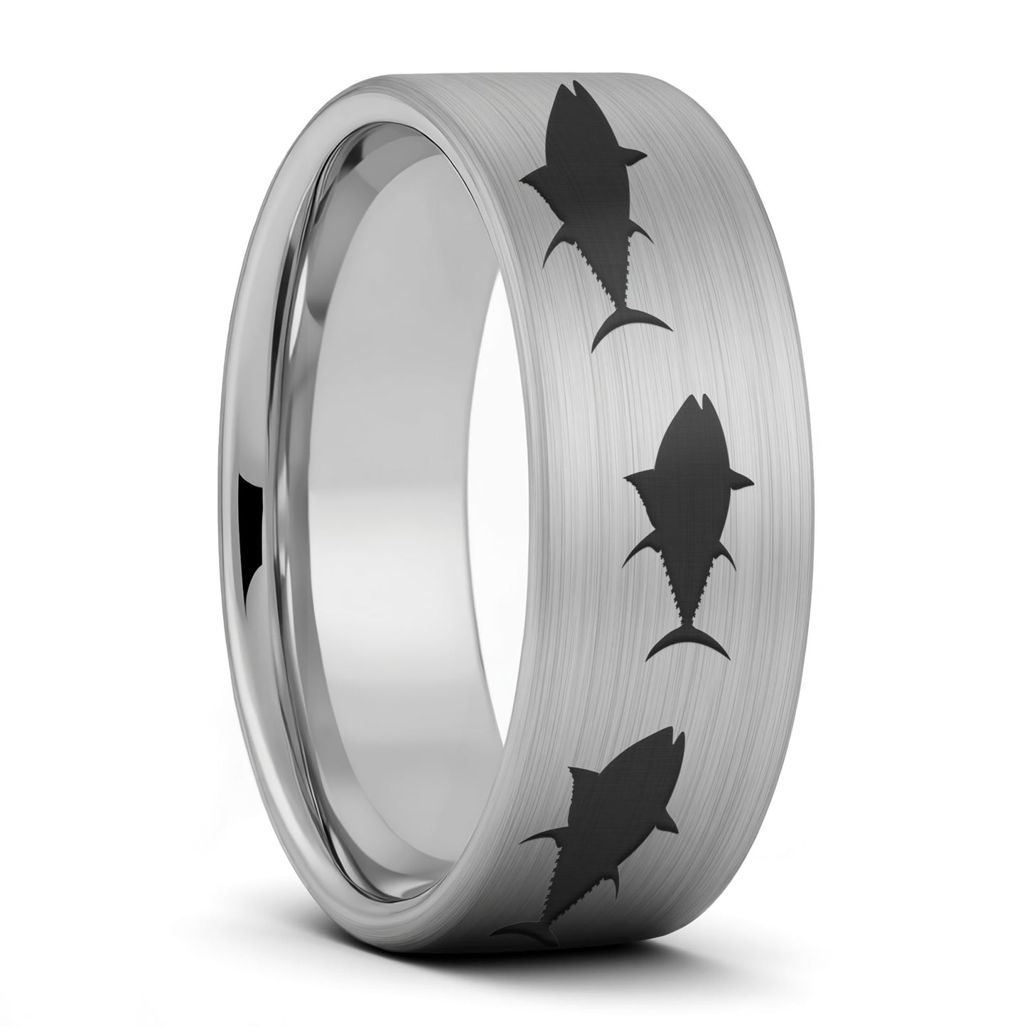 Yellowfin Tuna Fish Tungsten Men's Wedding Band
