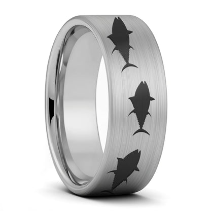 Yellowfin Tuna Fish Tungsten Men's Wedding Band