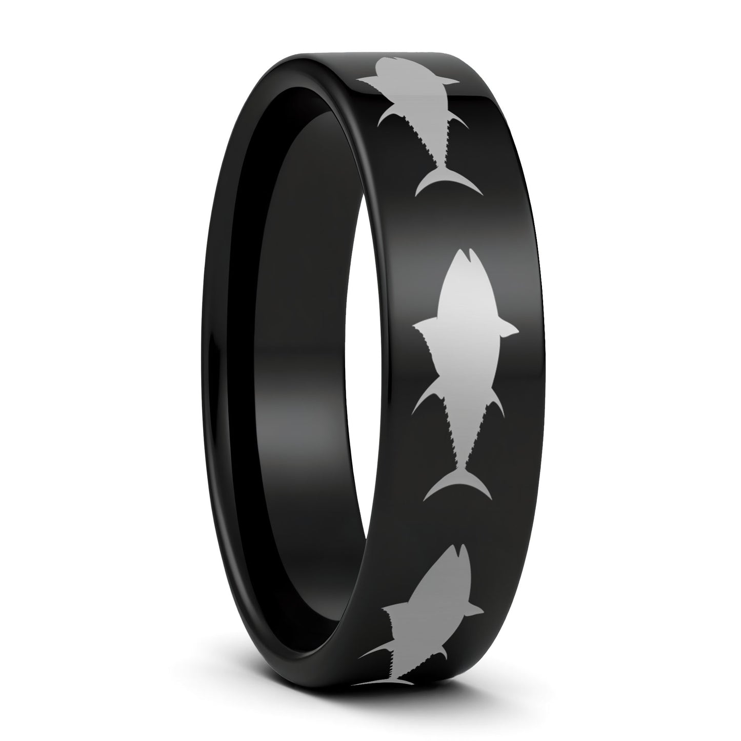 Yellowfin Tuna Fish Tungsten Men's Wedding Band