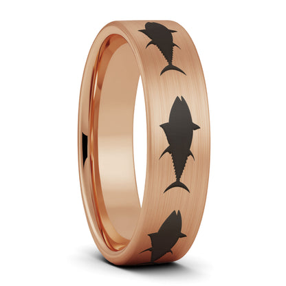 Yellowfin Tuna Fish Tungsten Men's Wedding Band