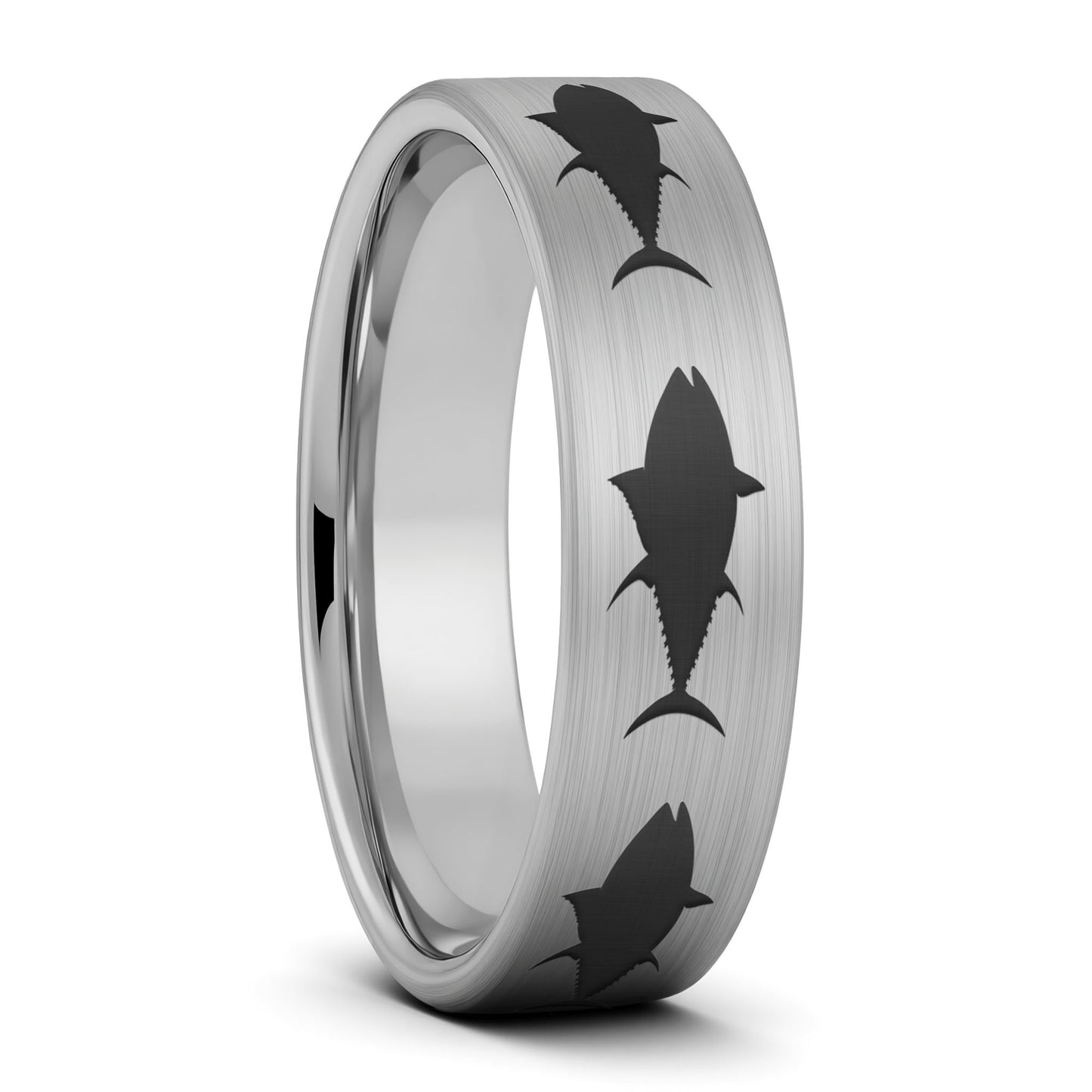 Yellowfin Tuna Fish Tungsten Men's Wedding Band