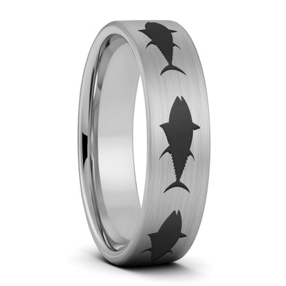 Yellowfin Tuna Fish Tungsten Men's Wedding Band