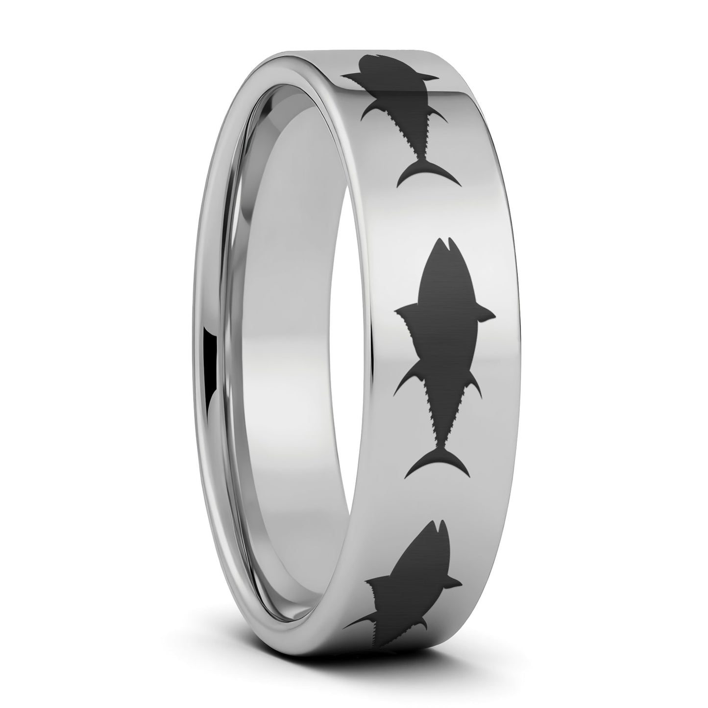Yellowfin Tuna Fish Tungsten Men's Wedding Band