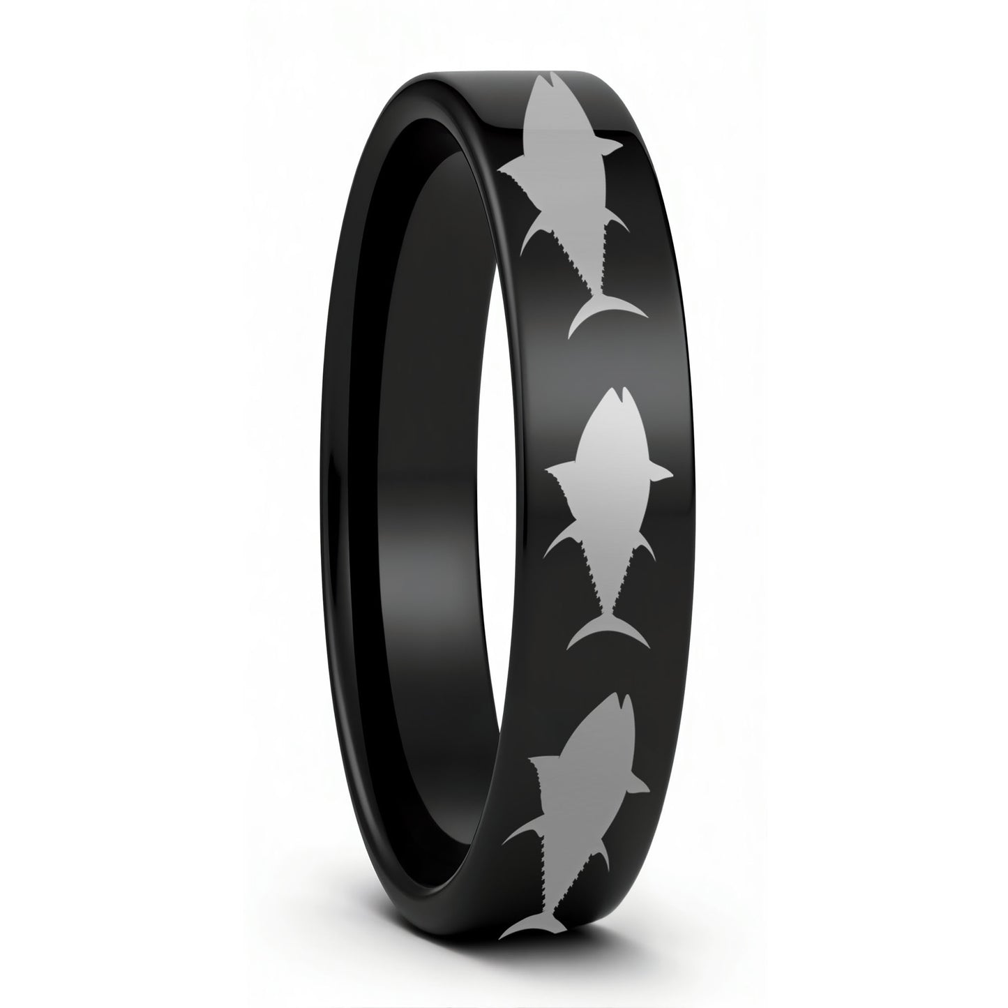 Yellowfin Tuna Fish Tungsten Men's Wedding Band