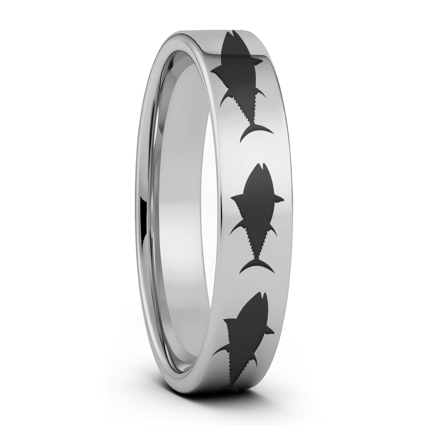 Yellowfin Tuna Fish Tungsten Men's Wedding Band