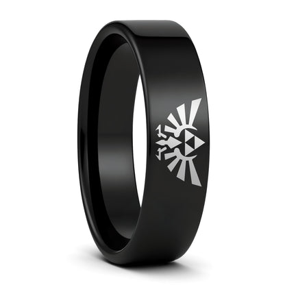 Alliance pour homme en tungstène noir Legend of Zelda