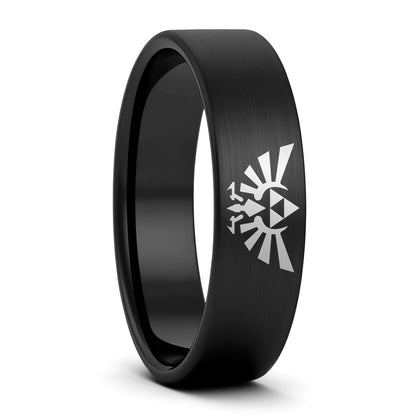 Alliance pour homme en tungstène noir Legend of Zelda