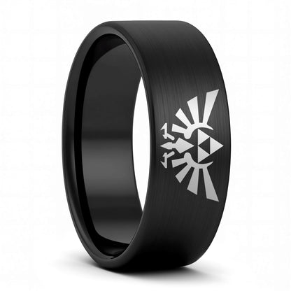 Alliance pour homme en tungstène noir Legend of Zelda
