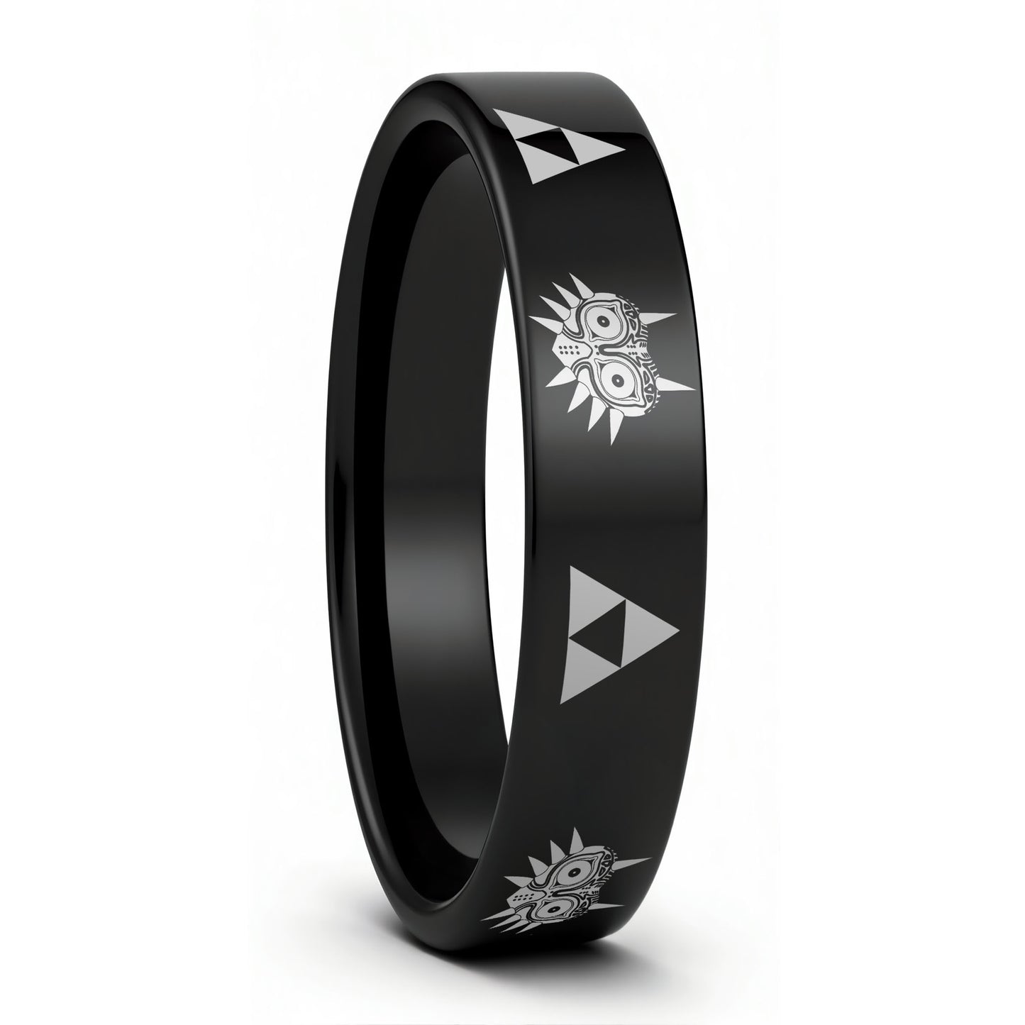 Legend of Zelda Majora Mask Triforce Tungsten Men's Wedding Band