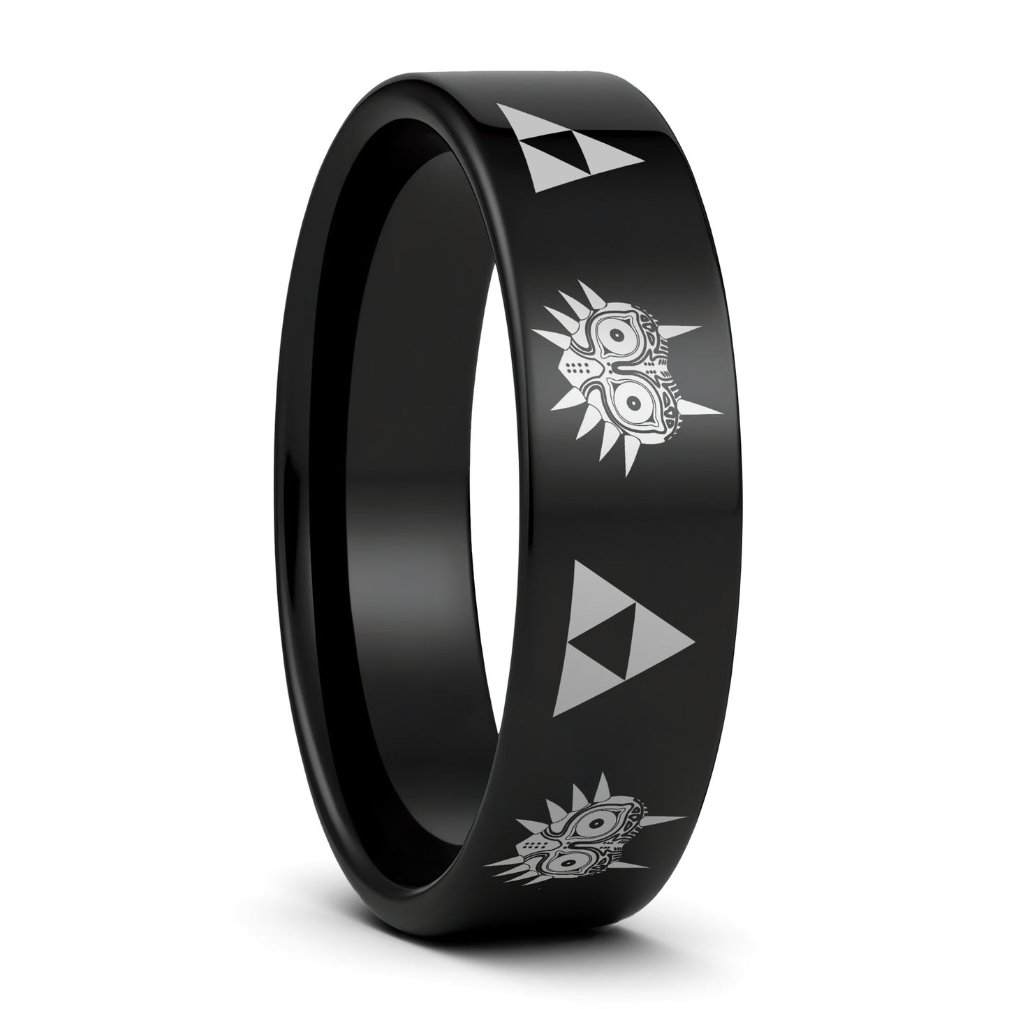 Legend of Zelda Majora Mask Triforce Tungsten Men's Wedding Band