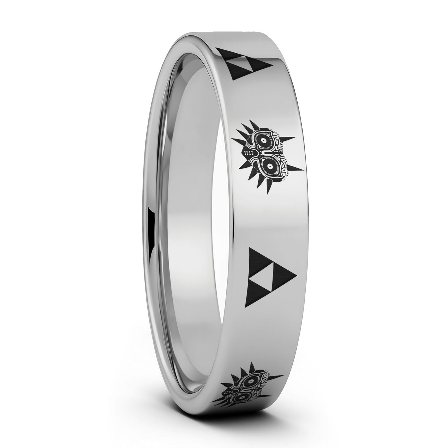 Legend of Zelda Majora Mask Triforce Tungsten Men's Wedding Band