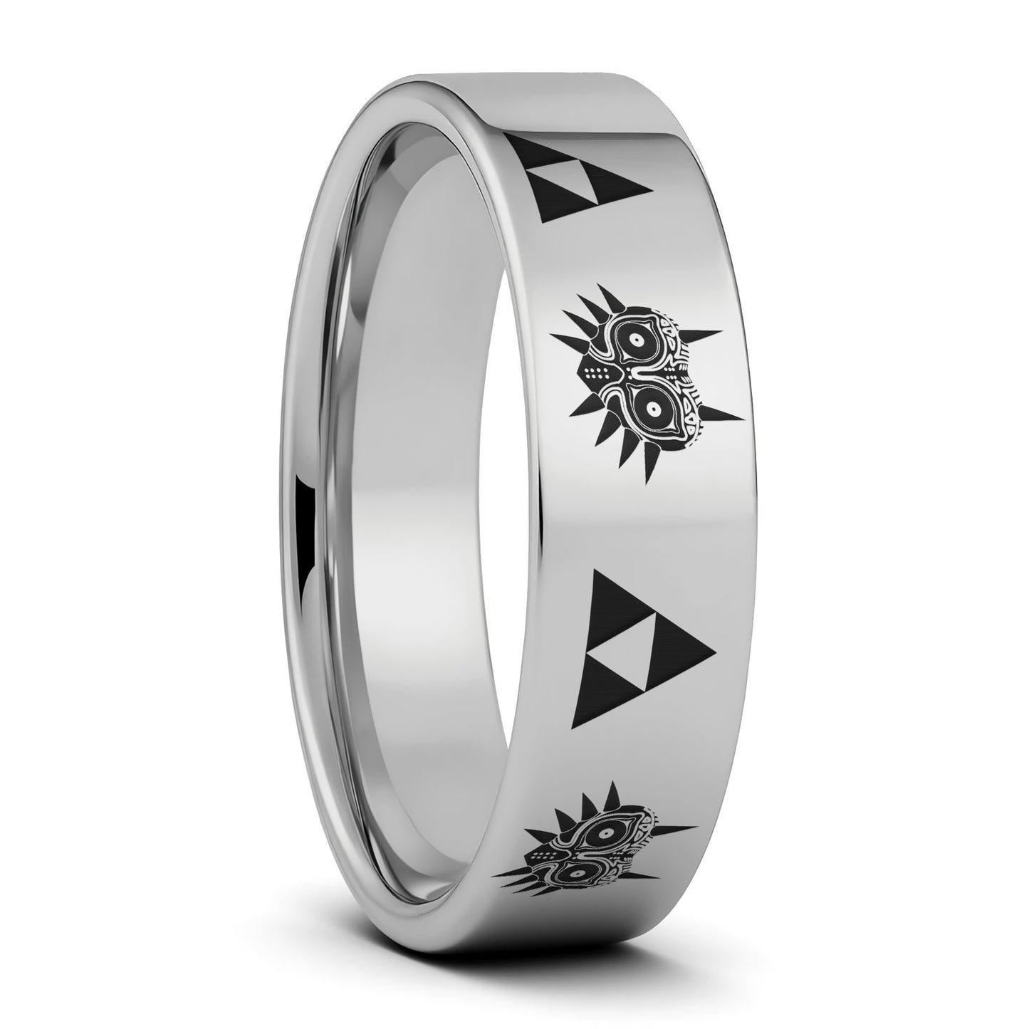 Legend of Zelda Majora Mask Triforce Tungsten Men's Wedding Band