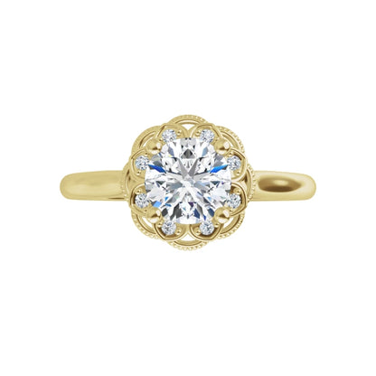 10k Gold Moissanite Women's Engagement Ring