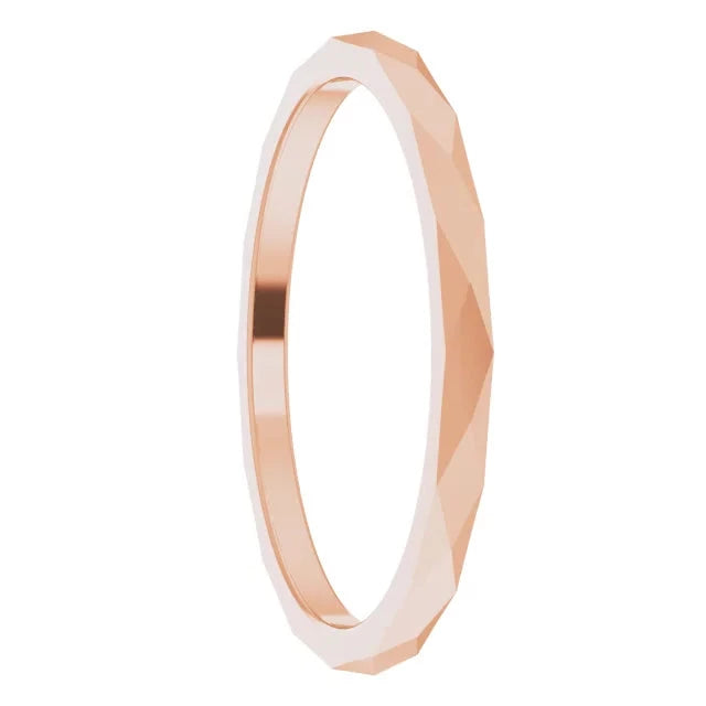 10k Gold Diamond Faceted Stackable Women s Ring