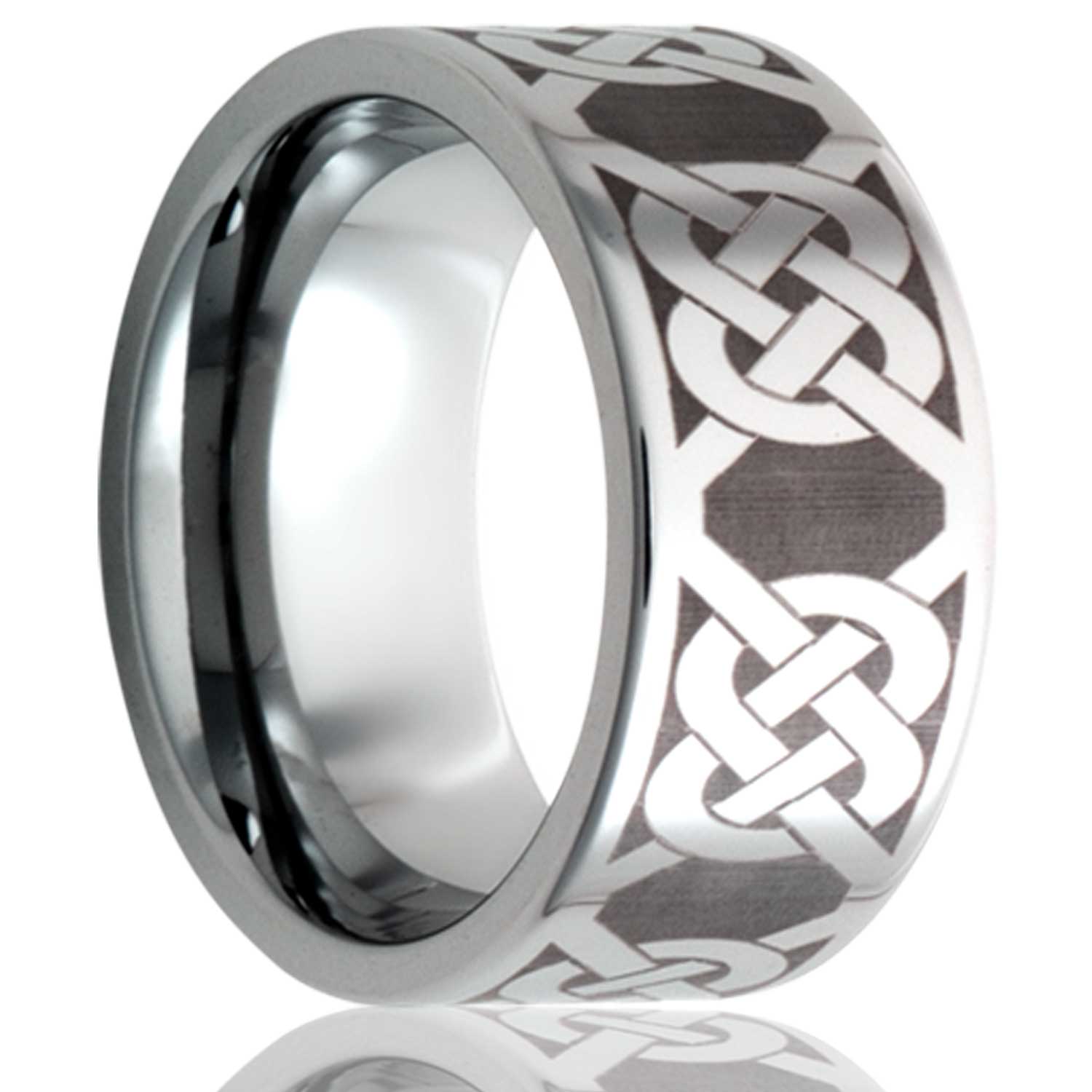 A eternity celtic knot cobalt wedding band displayed on a neutral white background.