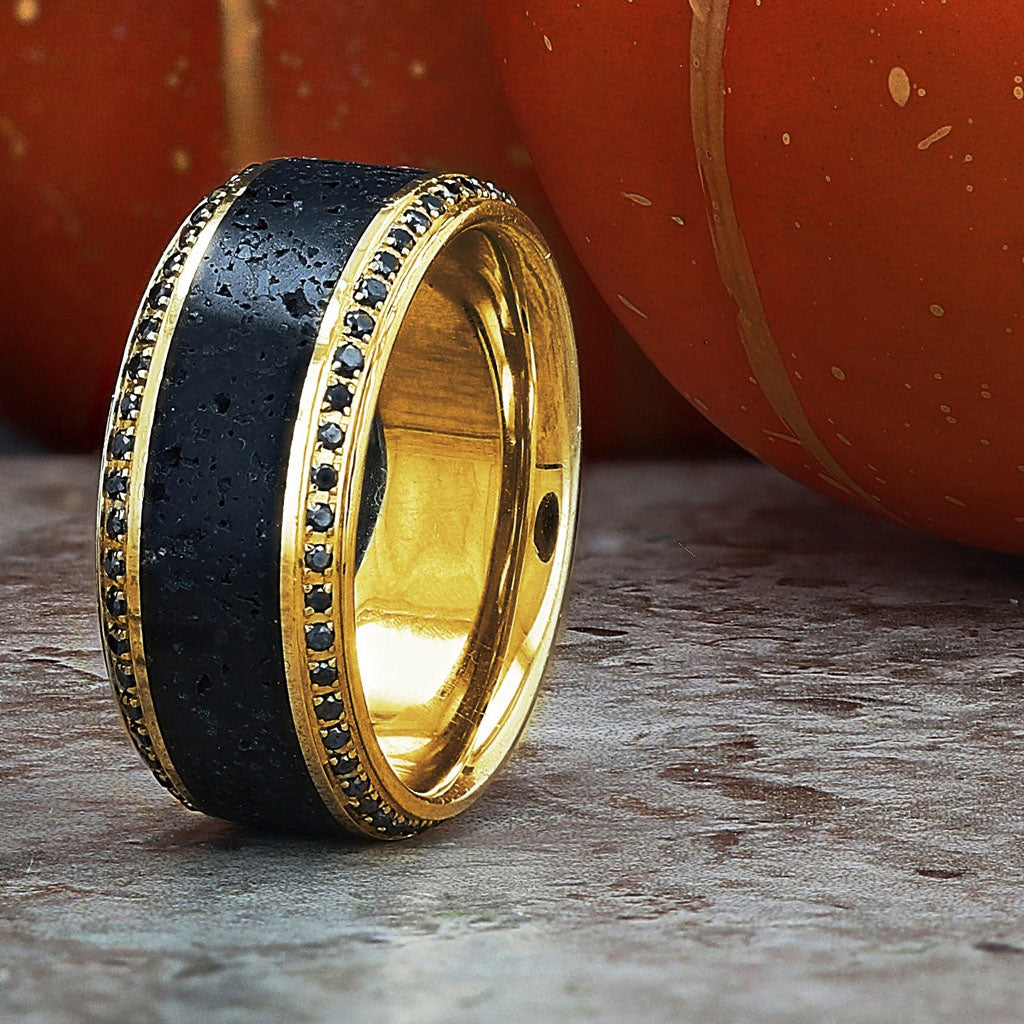 Solid 10K Yellow Gold & Yellow Diamond Men's Ring 1.11ct 501002