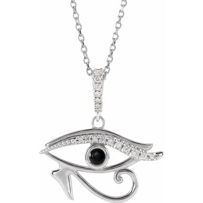 14k Gold Eye of Horus Diamond Necklace