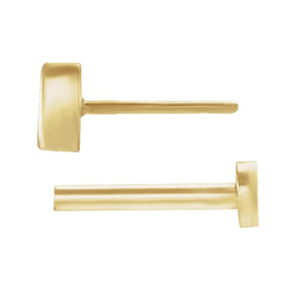 14k Gold Marquise Diamond Flat Back Earrings