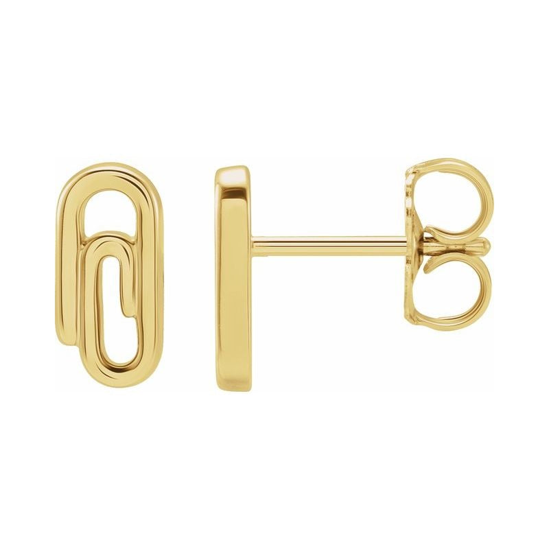 14k Gold Paperclip Earrings