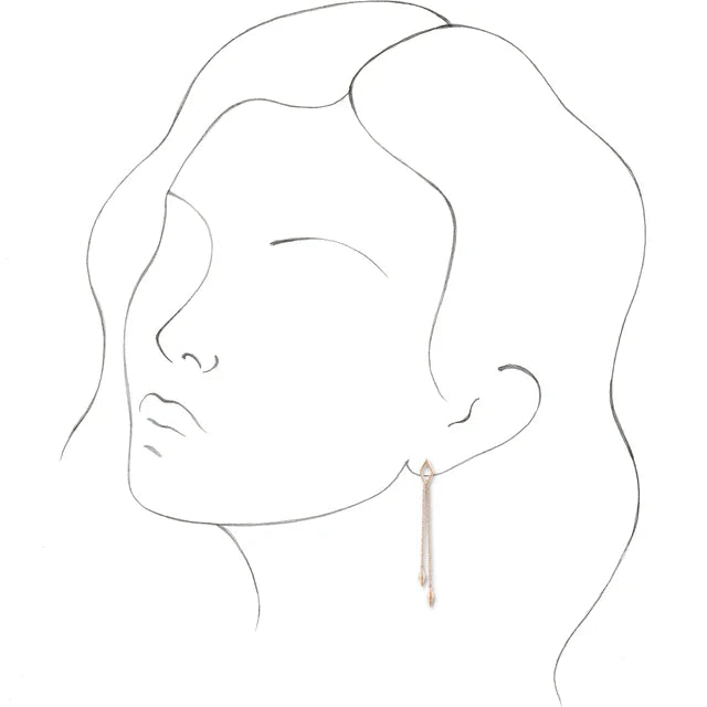 14k Rose Gold Geometric Chain Earrings