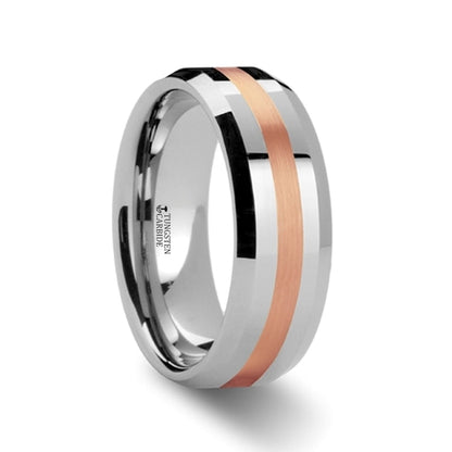 14k Gold Inlay Tungsten Men's Wedding Band