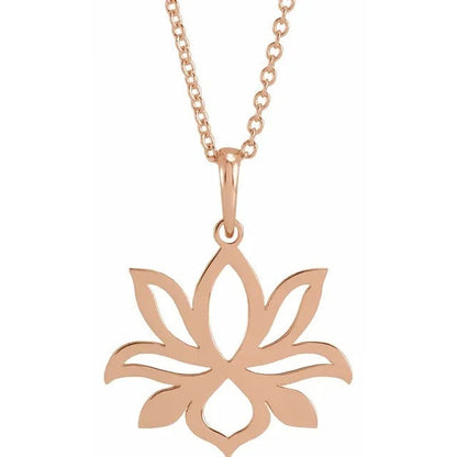 14k Gold Lotus Flower Necklace