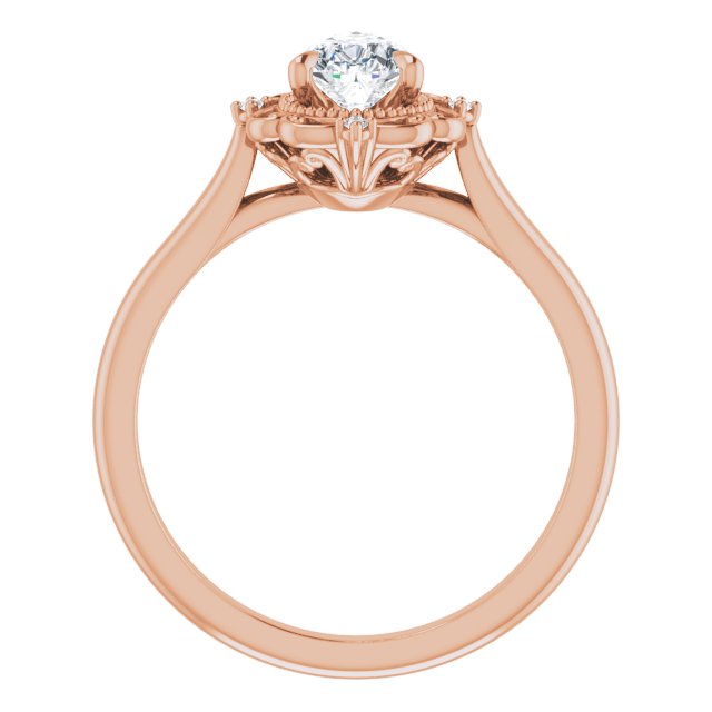14k Rose Gold Pear Moissanite Women's Engagement Ring
