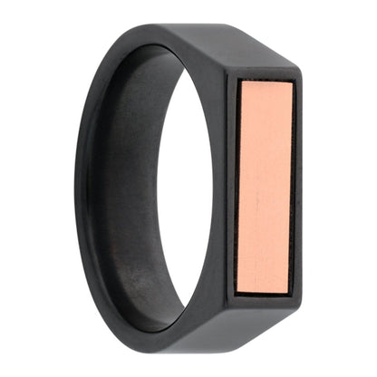14k Rose Gold Zirconium Signet Ring