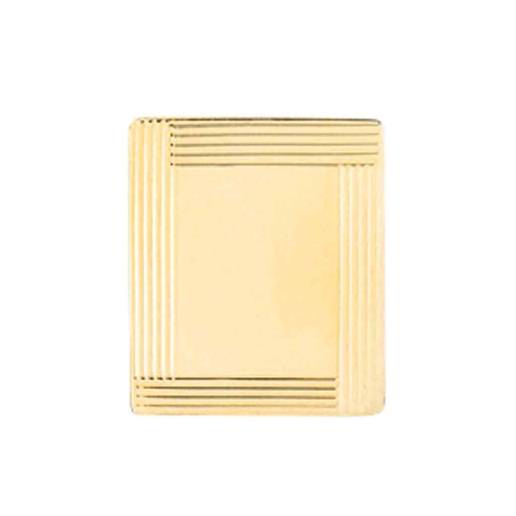 A 14k white gold rectangle tie tack displayed on a neutral white background.