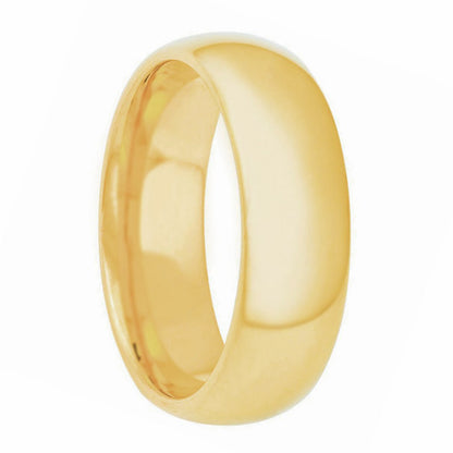 14k Yellow Gold Domed Men's Wedding Band