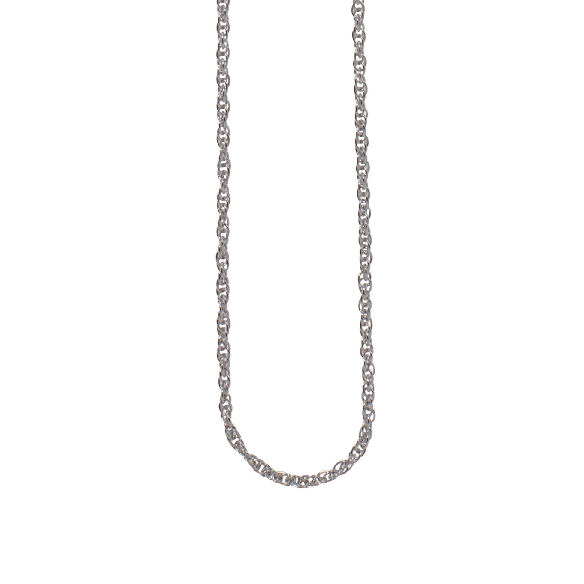 A 16" 1mm french rope chain displayed on a neutral white background.