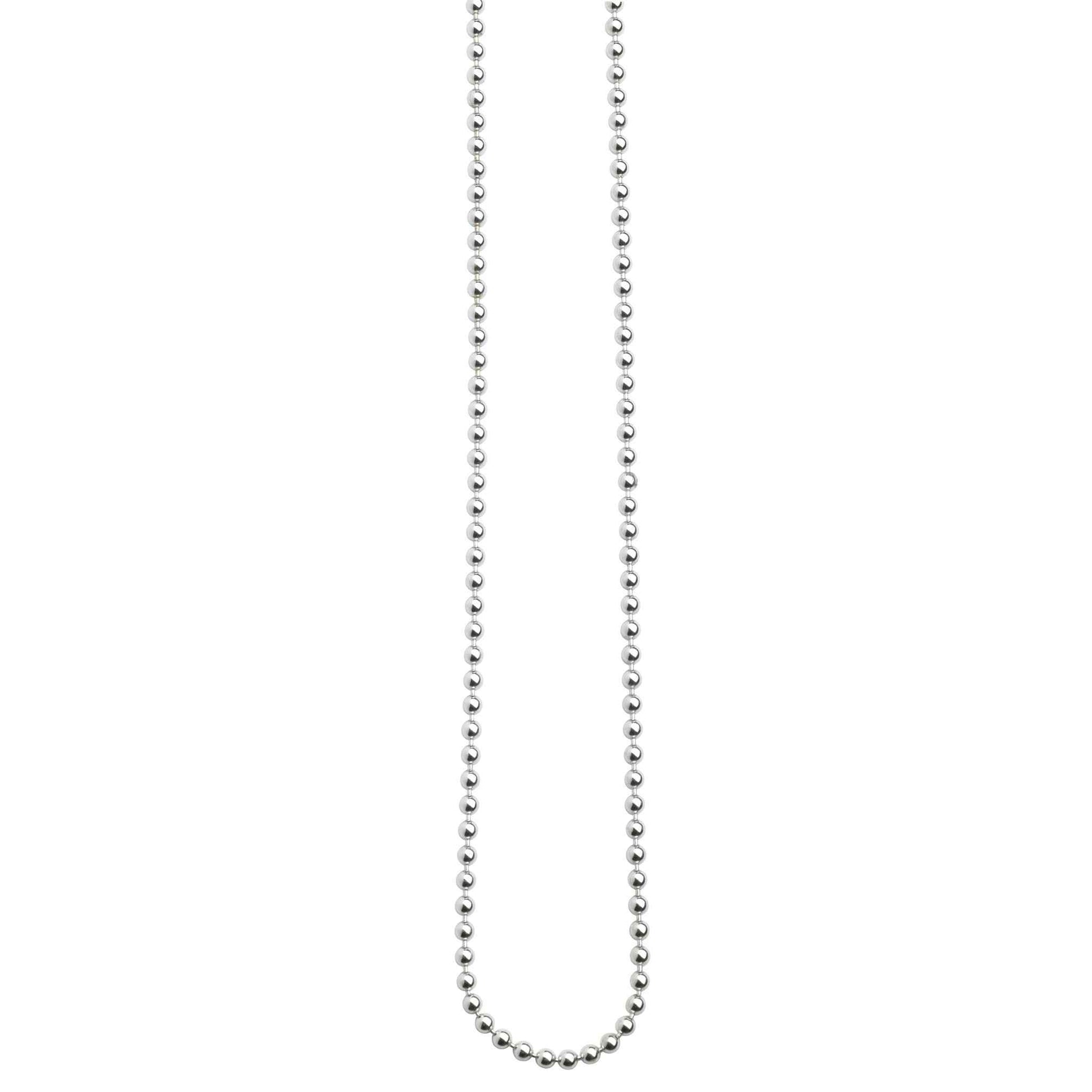 A 1.8 mm sterling silver 16" bead chain displayed on a neutral white background.