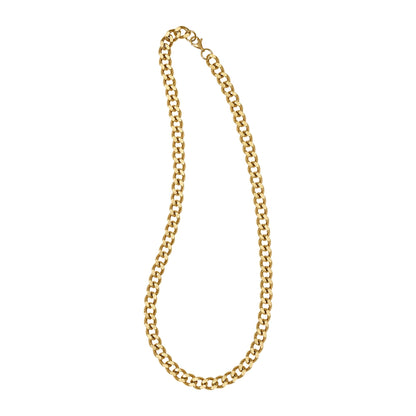 A 18" gold plated stainless steel curb chain displayed on a neutral white background.