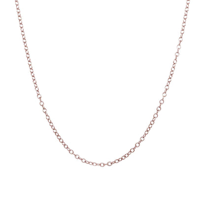 A 18" sterling silver fine cable chain displayed on a neutral white background.