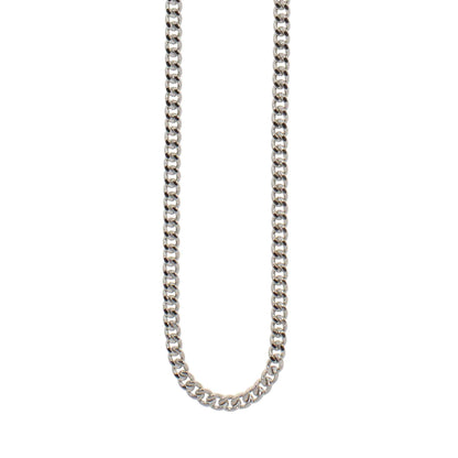 A 18" 2mm flat curb chain displayed on a neutral white background.
