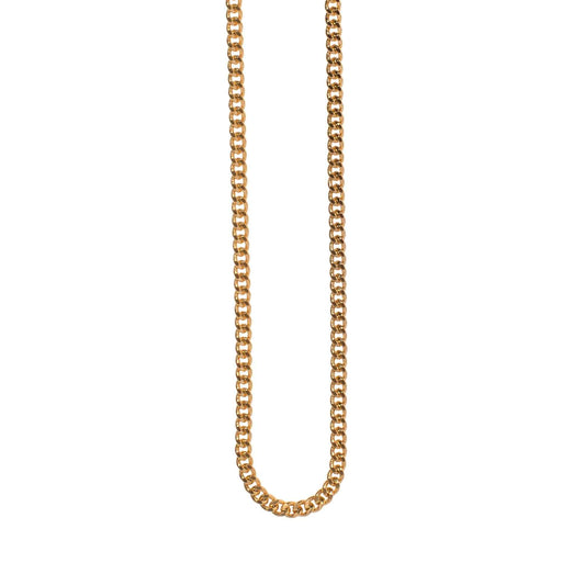 A 18" 2mm flat curb chain displayed on a neutral white background.