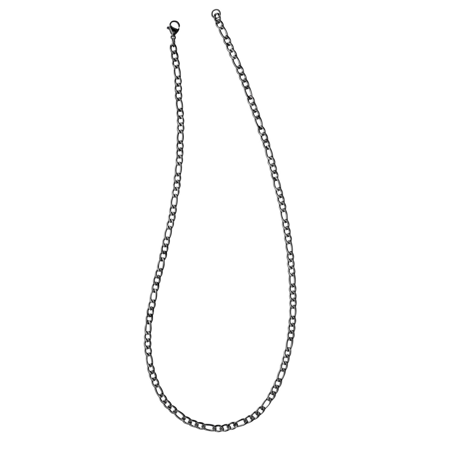 A 18" stainless steel gold plated figaro chain displayed on a neutral white background.
