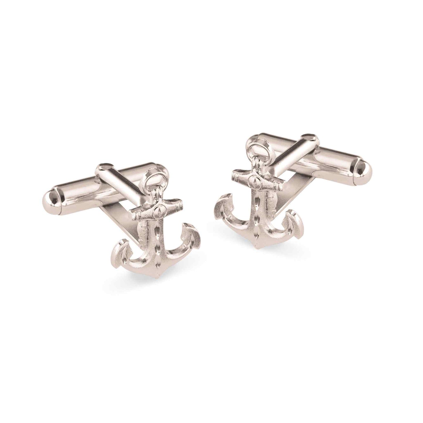 A anchor cufflinks displayed on a neutral white background.